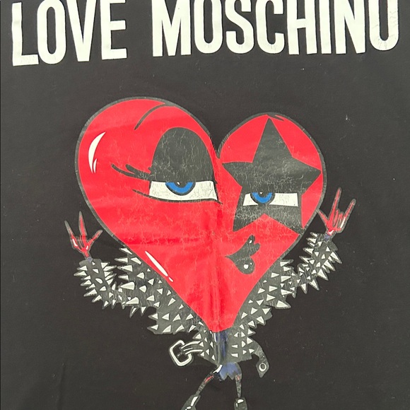 Love Moschino Black Tee with Red Heart Graphic - Picture 4 of 9